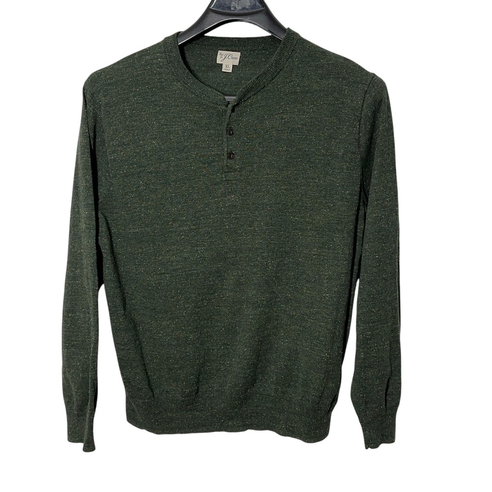 Knit for J Crew Cotton Silk Bld Sweater Mens XL Vintage Knit Polo Preppy